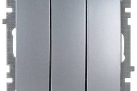 ვერცხლი ჩამრთველი 3-ნი ჩარჩოს გარეშე