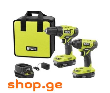 ელექტრო ხრახნდამჭერი RYOBI drill combo 18v