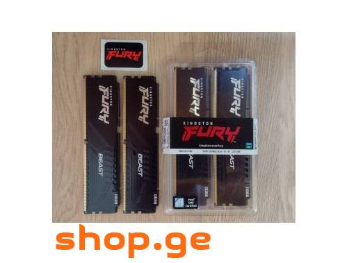ახალი 64GB 5200Ghz (4x16GB) KINGSTON FURY