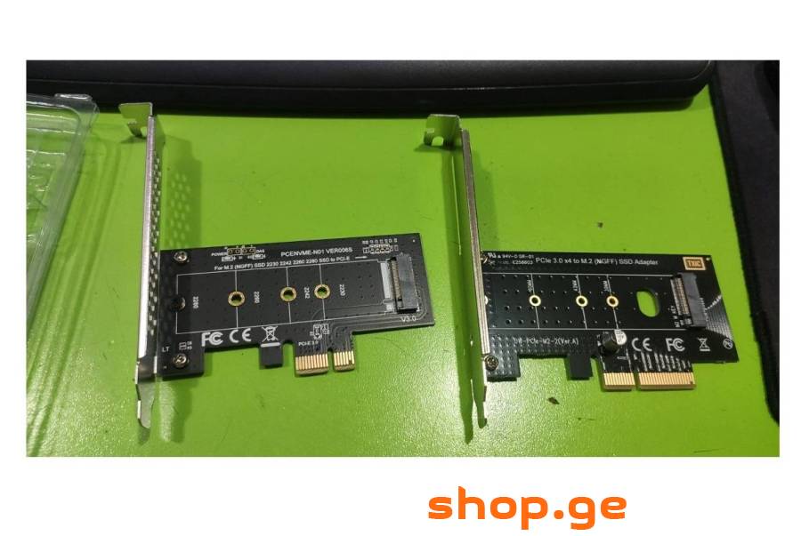 PCI-E X1 and და X4 to NVME და and NGFF M.2 Adapter