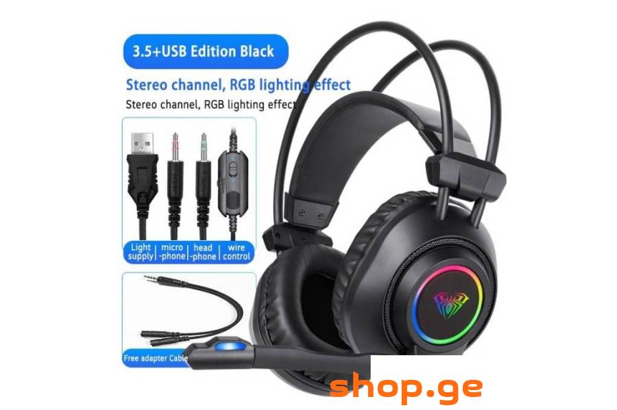 AULA S600 gaming headset deep bass RGB