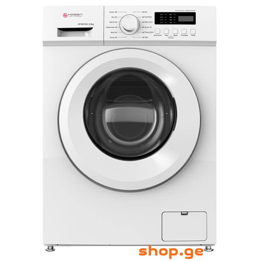 სარეცხი მანქანა Hagen HFW610S (6 კგ ვერცხლისფერი)