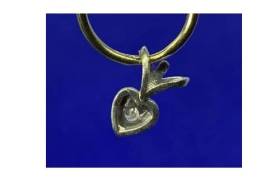 1566 ოქროს კულონი გული 0,10 ctw ბრილიანტით