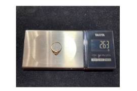 1076 ოქროს ანტიკვარი ბეჭედი 0.12ct ბრილიანტით