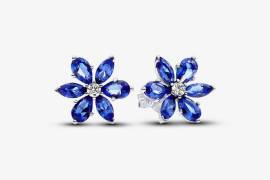Sparkling Blue Herbarium Cluster Stud Earrings