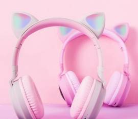 HOCO Cat Ear Headphones მანათობელი ყურსასმენი
