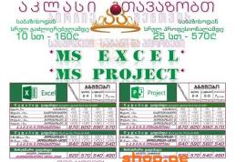 MS Excel ექსელი და MS Project_პროჯექტი  