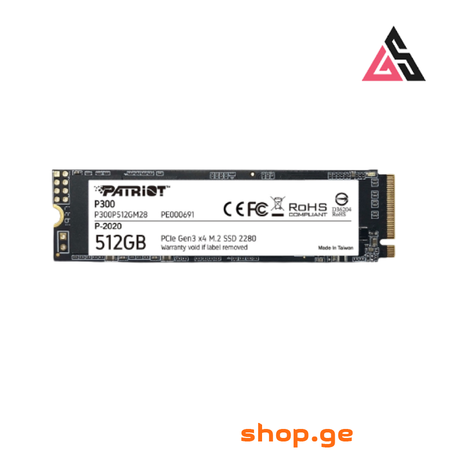 მყარი დისკი: Patriot P300 512GB M.2 NVMe SSD