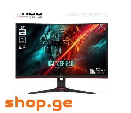მონიტორი AOC C27G2ZE-BK 27 FHD VA 240Hz 1ms 2xHDMI